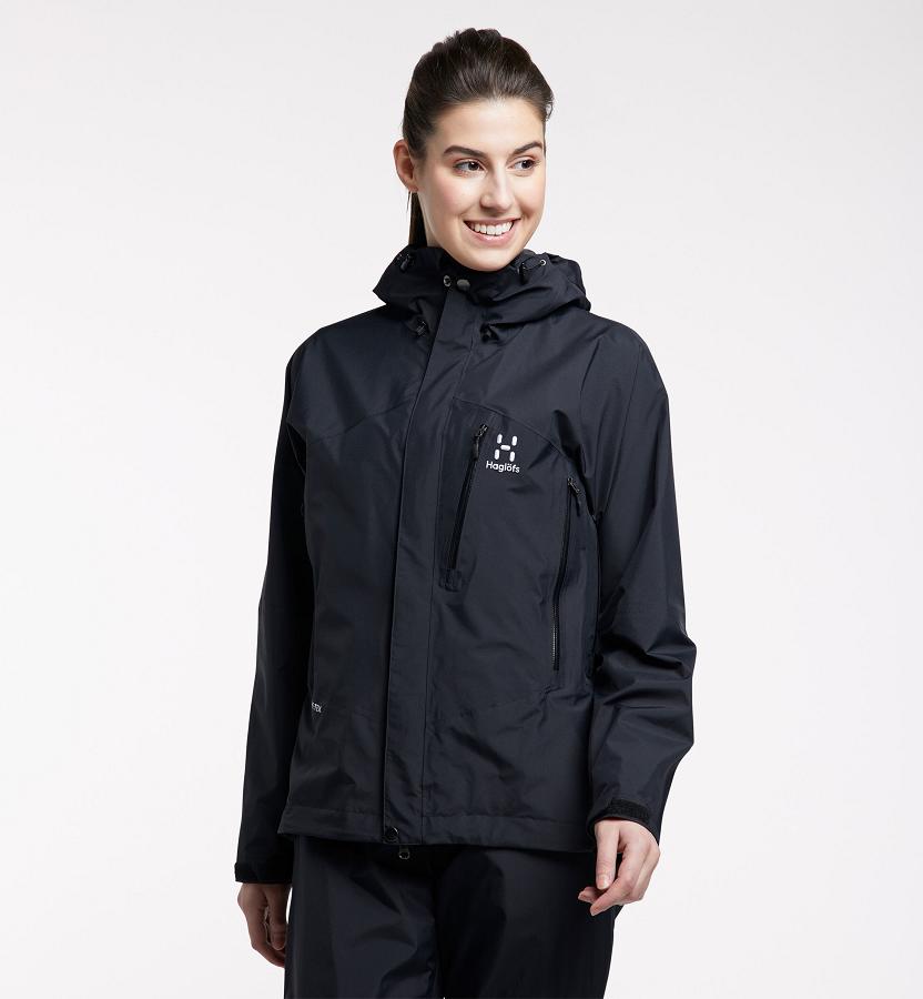 Haglöfs Astral GTX Ski Jacket Black For Womens CSUNH5709 Australia